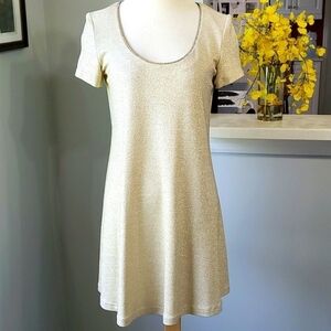 EVER BEAUTY GOLG DRESS. size 8, with Reinstones around the neck. Stretch fabric.